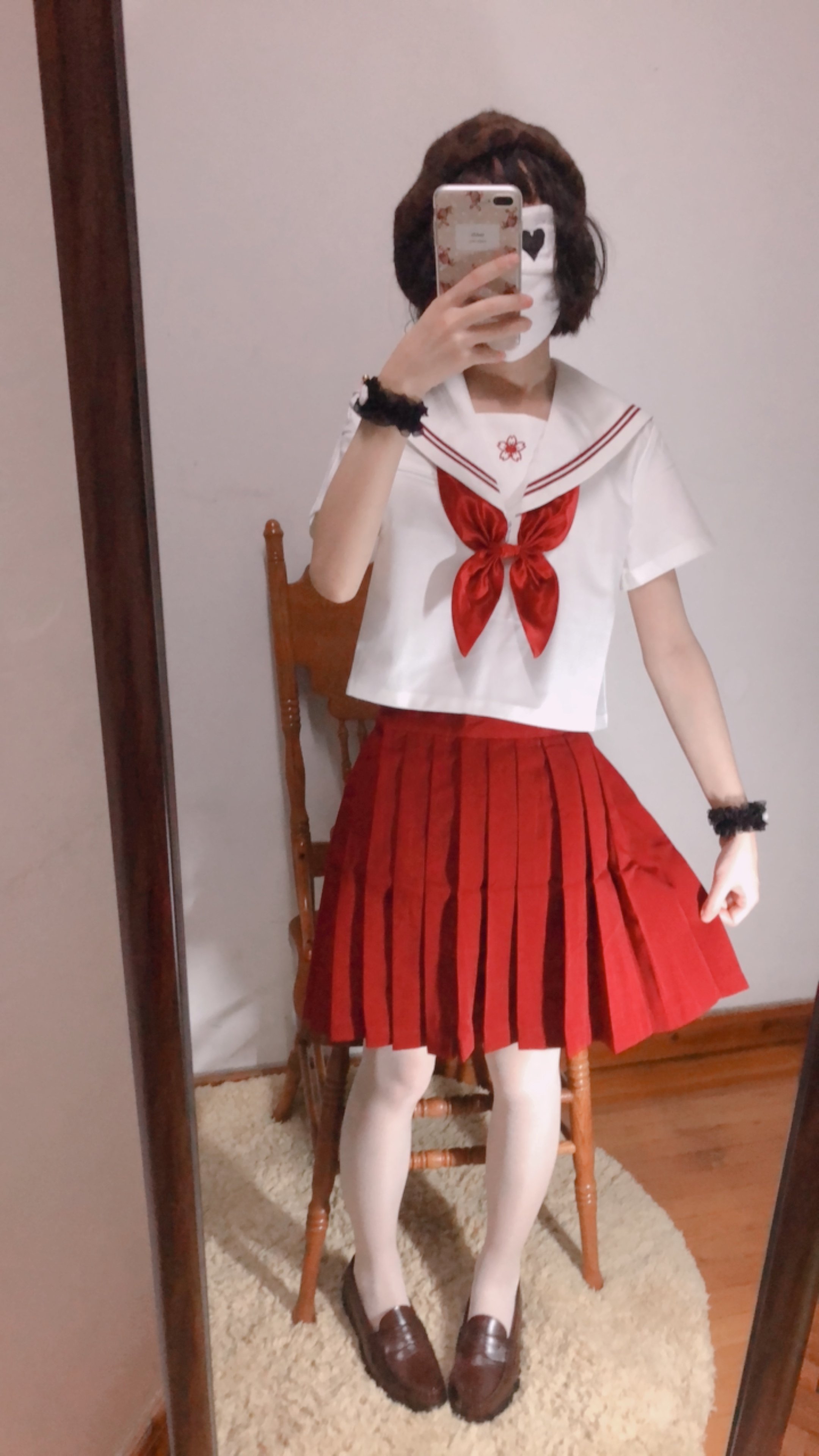 小结巴  红色JK制服白丝