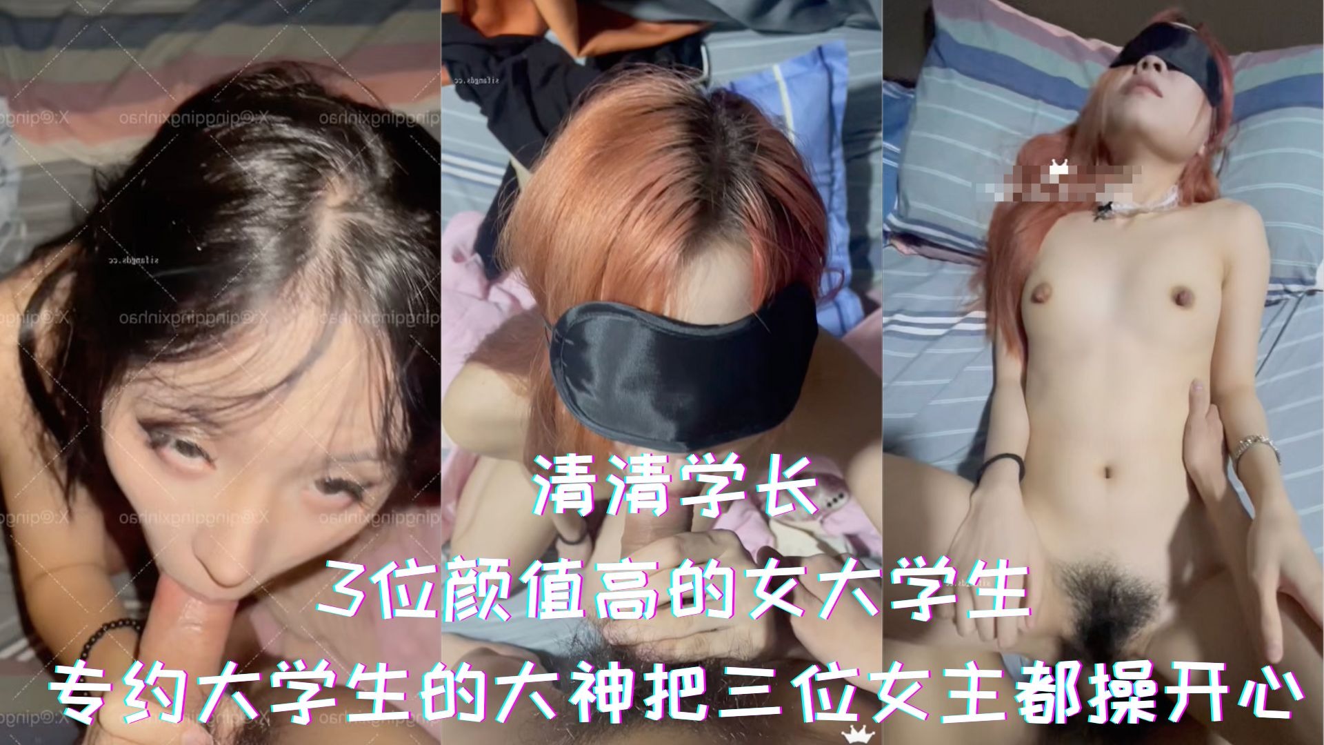 专约大学生的大神把三位女主都操开心了